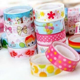 Cuộn băng dính hoa văn băng dính họa tiết trang trí 2m làm thủ công handmade decor trang trí