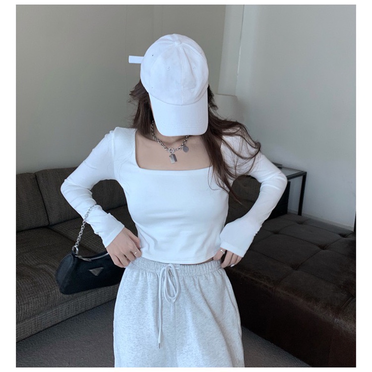 Áo croptop body cổ vuông  2 màu Đen Trắng, chất thun gân co dãn tốt, ôm body tôn dáng dễ mặc, trẻ trung