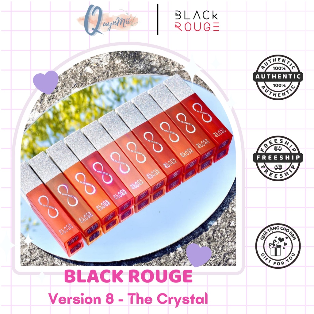 Son Kem Lì Son BLACK ROUGE Ver 8 The Crystal - Air Fit Velvet Tint