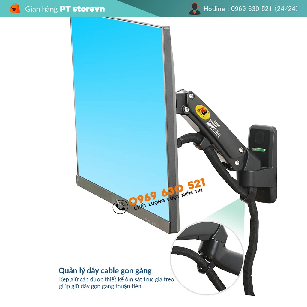 Giá treo màn hình NB-F120 17-27inch  Xoay màn 360 độ