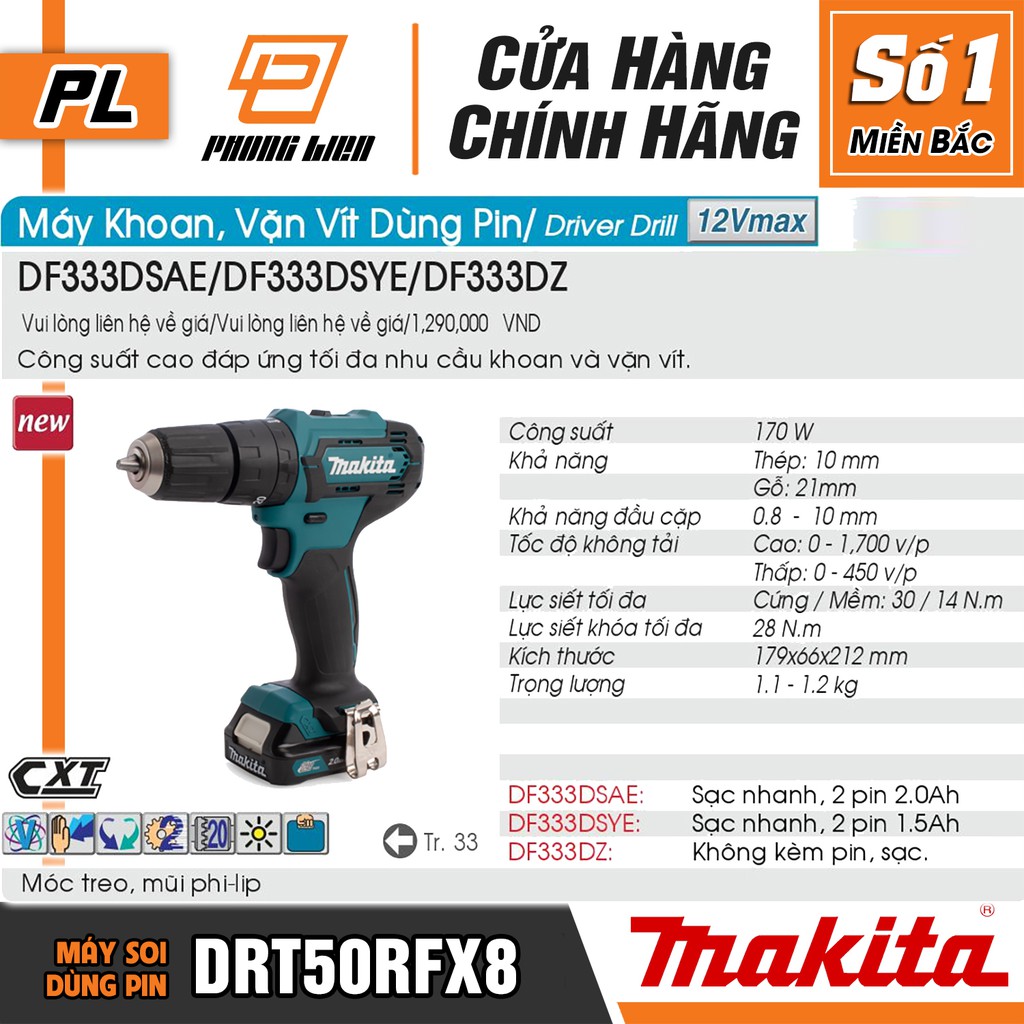 Bộ Sản Phẩm Dùng Pin Makita CLX224S - Hàng Chính Hãng