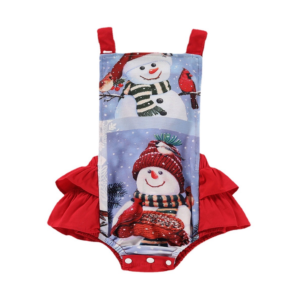 Bộ Áo Liền Quần Hở Lưng Phong Cách Giáng Sinh Dễ Thương Cho Bé Gái