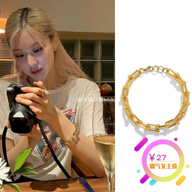 Vòng tay mắt xích giống Rosé BLACKPINK Tiffany&Co (có ảnh thật) chỉnh size  yêu cầu | BigBuy360 - bigbuy360.vn