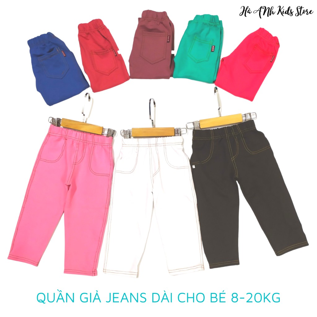 Quần giả jeans dài cao cấp cho bé trai, bé gái 8-20kg