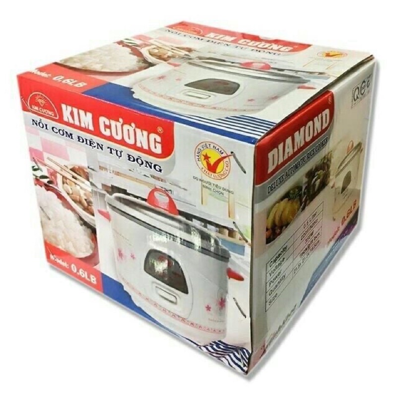 [giao hỏa tốc TP HCM hàng sẵn ]Nồi cơm kim cương nắp rời 0,6  đến 1,8 lít chính hãng