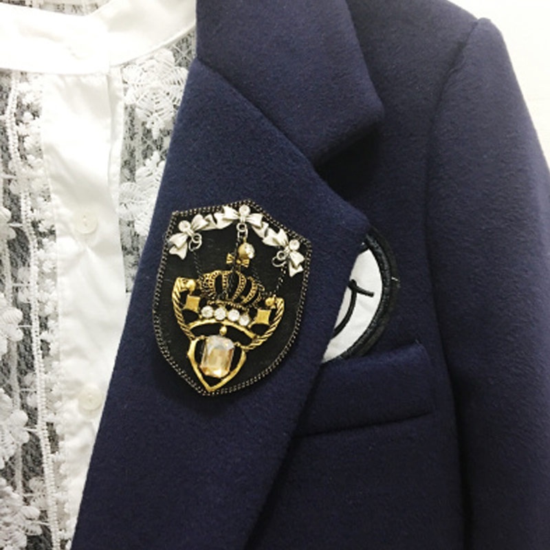 Ghim cài áo số 5 đính đá và ngọc trai thời trang cho nữ