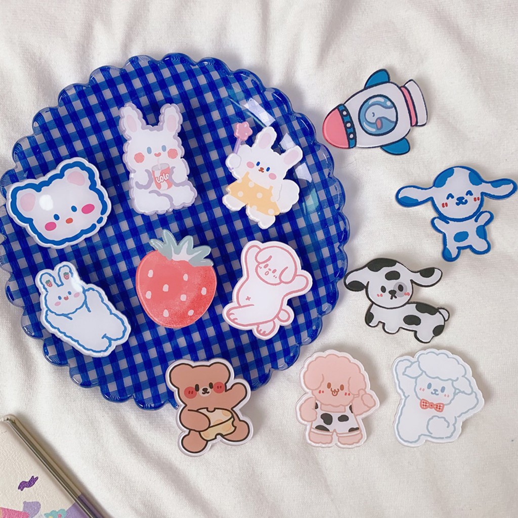 Huy hiệu cài balo Sumi nhựa nhiều hình dễ thương, phụ kiện sticker gài áo cute