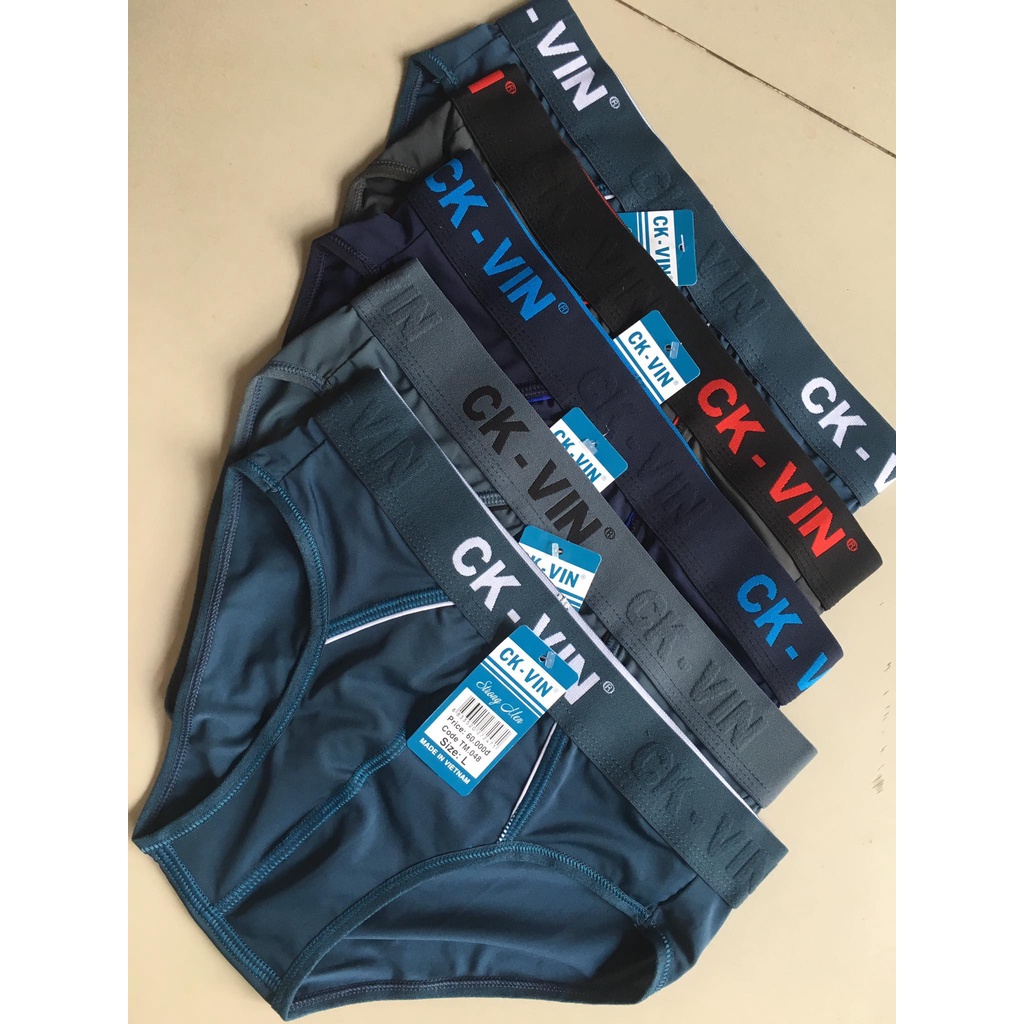 [10 Cái] Combo 10 Quần Lót Nam CK-VIN Vải Thun Lạnh Cao Cấp, Cạp 4cm, Co Dãn, Thấm Hút Tốt, Kháng Khuẩn