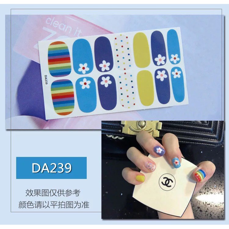Bộ sticker dán móng tay trang trí nghệ thuật 3D phong cách Hàn Quốc dễ thương
