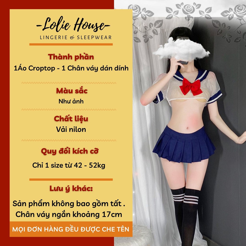 Cosplay học sinh sexy anime - Set đồ váy đầm ngủ nữ sinh sexy gợi cảm LOLIE HOUSE - CP25