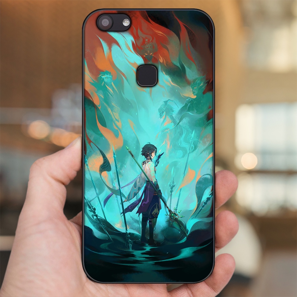 Ốp lưng Vivo V7, V7 Plus viền đen in hình Xiao Genshin Impact