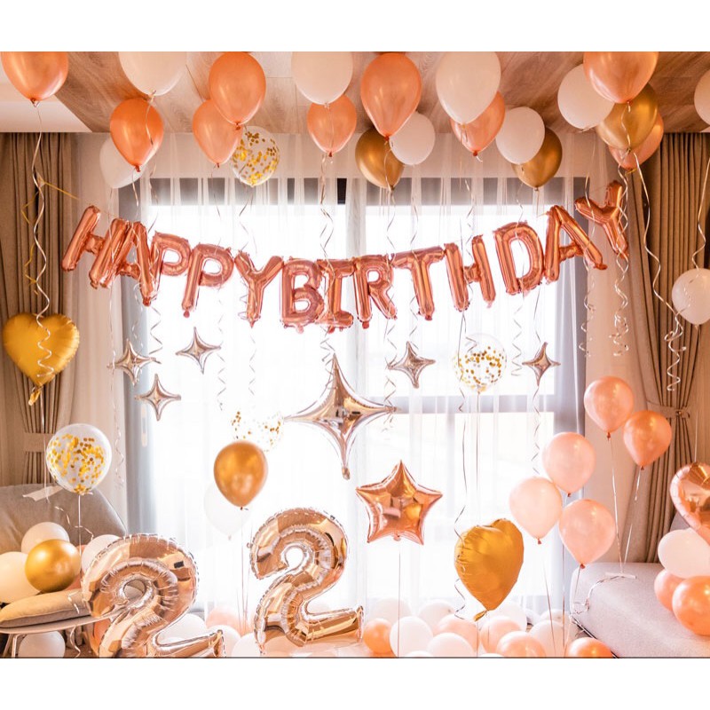 Set bong bóng trang trí sinh nhật Happy birthday cho bé trai, bé gái và người lớn Tại nhà rẻ đẹp đầy đủ đồ phụ kiện SN23