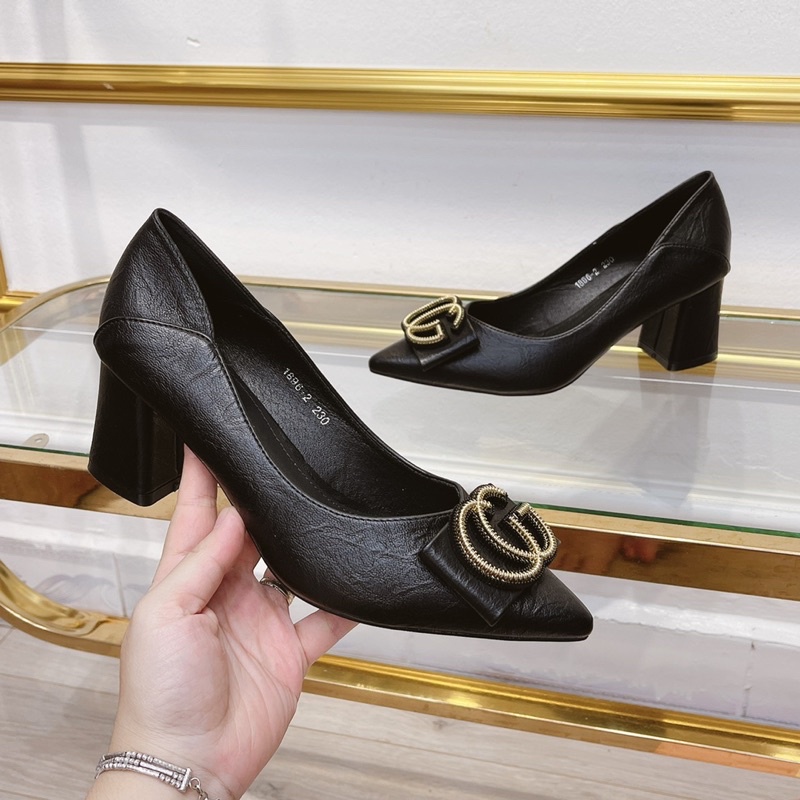 Giày cao gót tag nơ CG gót trụ fullbox hàng quảng châu cao cấp