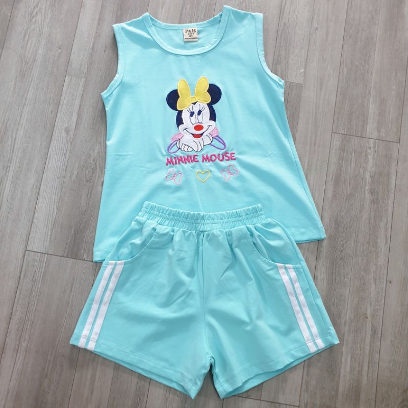 {16-28kg} Bộ ba lỗ bé gái size đại chất cotton mềm mịn M554