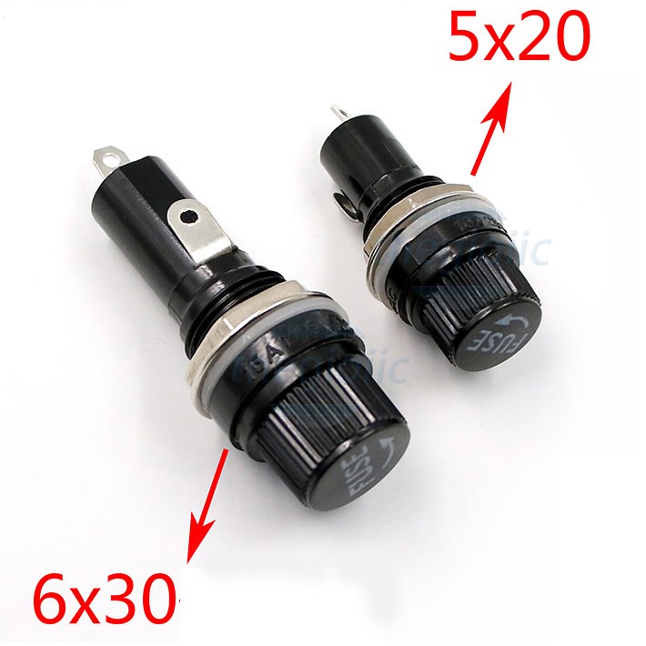 [Đơn tối thiểu 30k] Đế Cầu Chì 5x20 6X30MM FS-101 15A 125VAC