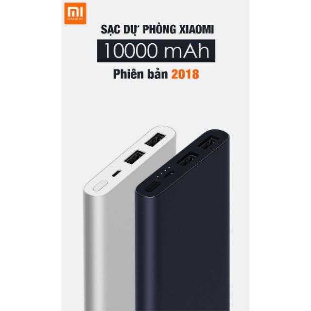 (Free ship)Sạc dự phòng xiaomi gen 2C 10000mah