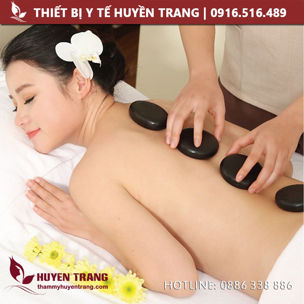 Đá nóng massage body đả thông kinh lạc dùng trong đông y, spa thẫm mỹ viện