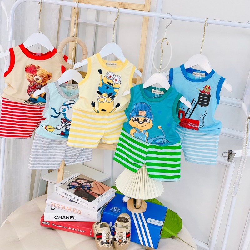 Bộ ba lỗ vải loại 1 Minky Mom cho bé