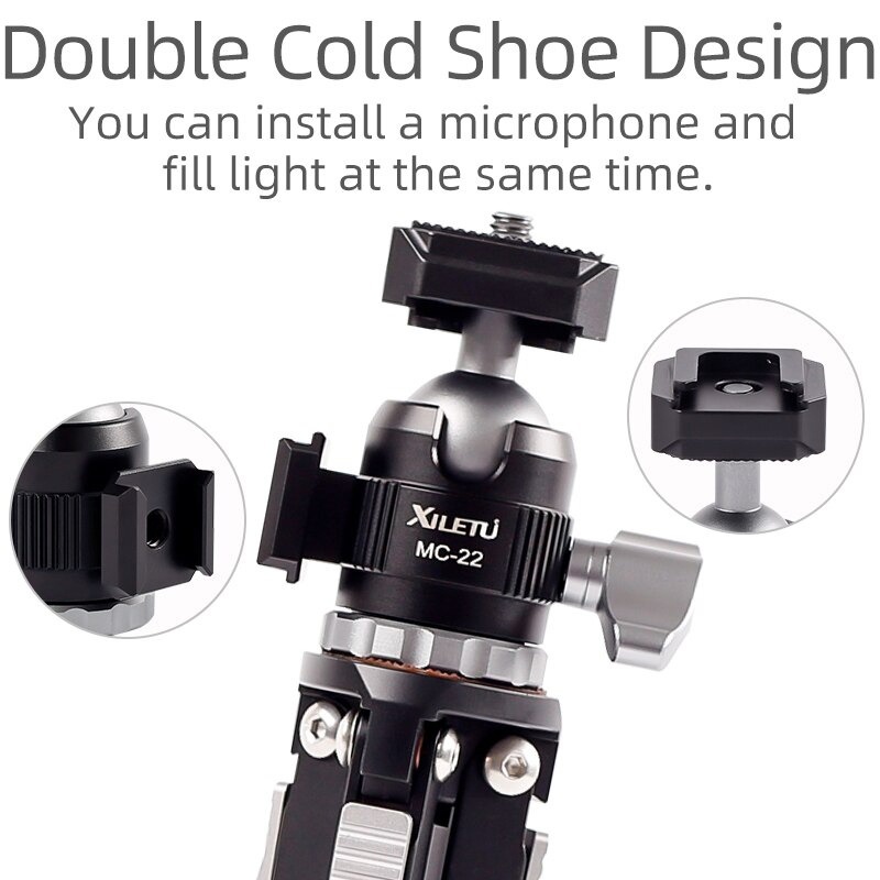 ĐẦU BALL GẮN TRIPOD ĐIỆN THOẠI VÀ MÁY ẢNH XILETU MC-22