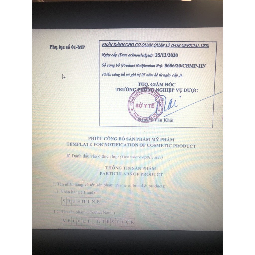 Son dưỡng màu Shunshine Velvet Lipstick | BigBuy360 - bigbuy360.vn