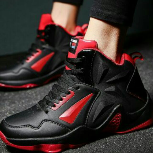 Giày thể thao Nam đen đỏ độn đế 5cm. Full size 39-46