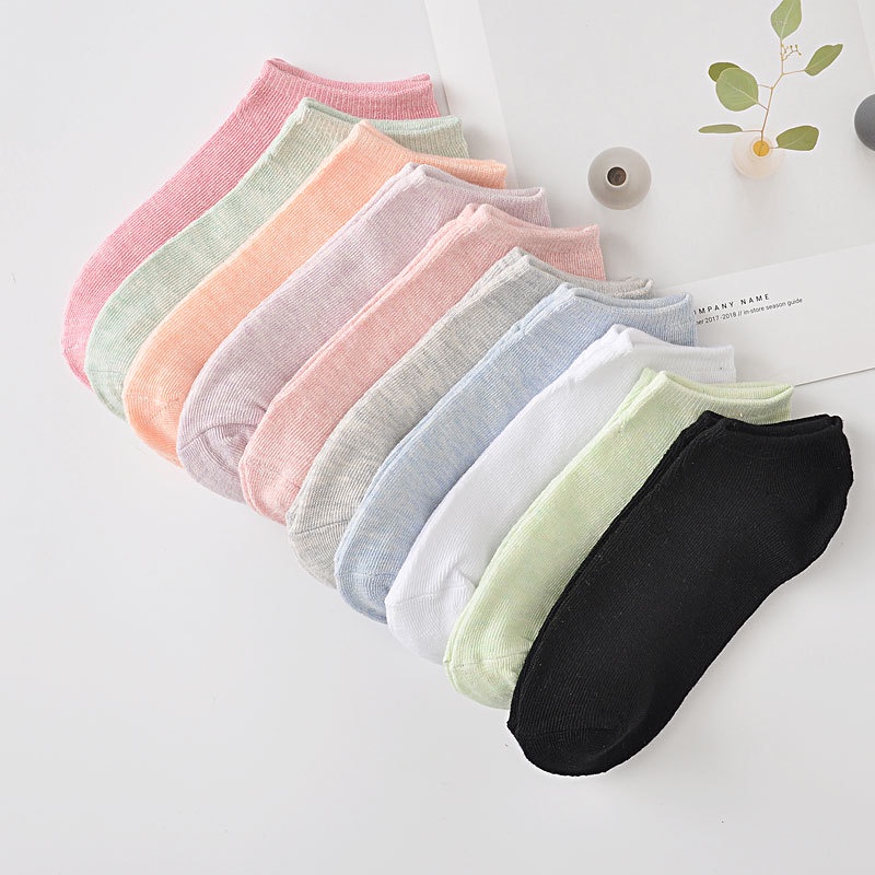 Tất nữ cute trơn Basic đủ màu, tất cổ ngắn, vớ nữ cổ thấp phong cách Vintage hàn quốc chống hôi chân Sagopy TN01