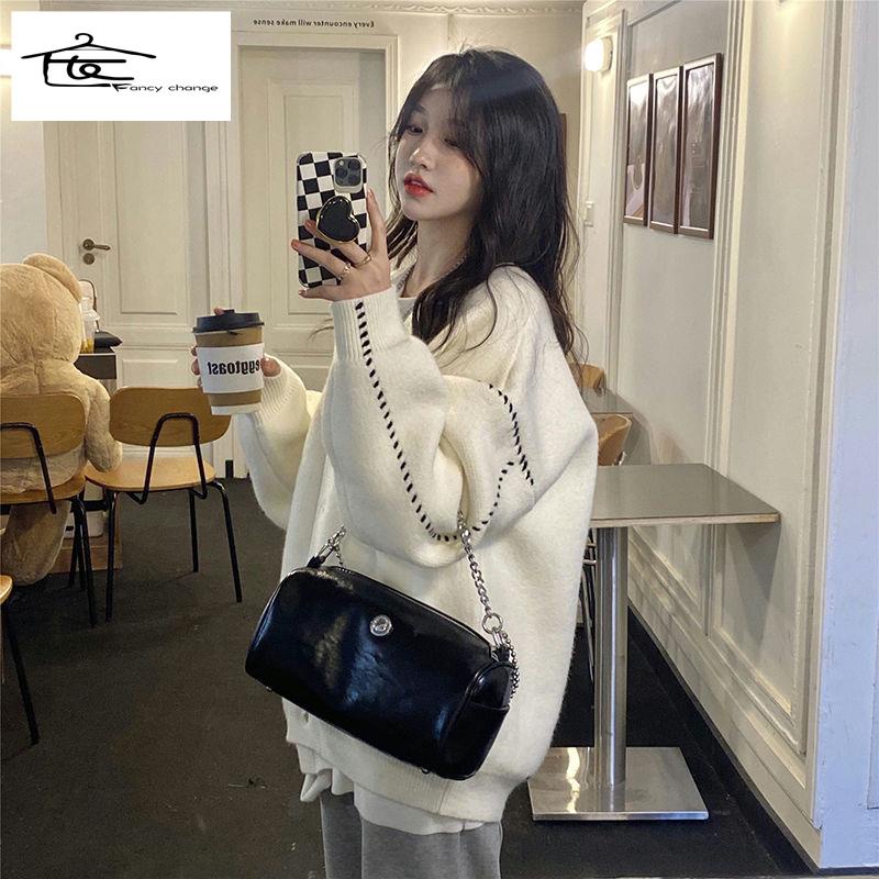 Hàng Có Sẵn Bán Chạy~Áo Khoác Cardigan Dệt Kim Dáng Rộng Phong Cách Mùa Thu Kiểu Mới Thời Trang Dành Cho Bạn Nữ 2022