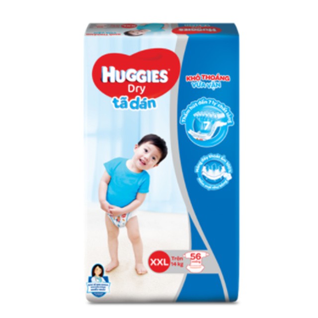 [Giảm Giá Cực Sốc]Tã Dán Huggies Dry Super Jumbo Giúp Bé Luôn Khô Thoáng S24/ M76/L68/XL62/XXL56