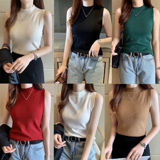 Ls_al075 áo len sát nách nữ trơn cổ 3p quảng châu