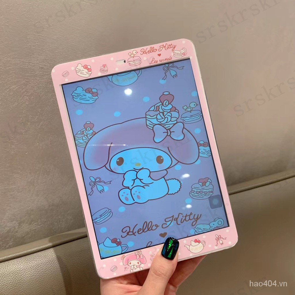 Bao da máy tính bảng nắp gập in hình Hello Kitty Melody hoạt hình cho ipad 5 6 7 9.7 10.2 10.5 Air2/3 Pro Mini1/2/3/4/5