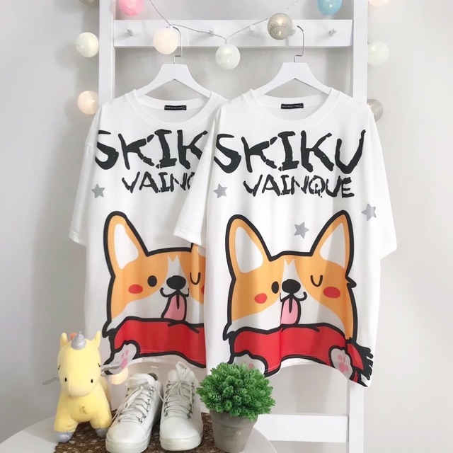 Áo Thun Tay Lở 3D  Phản Quang Chó Corgi/Overtee 3D Ảnh Thật