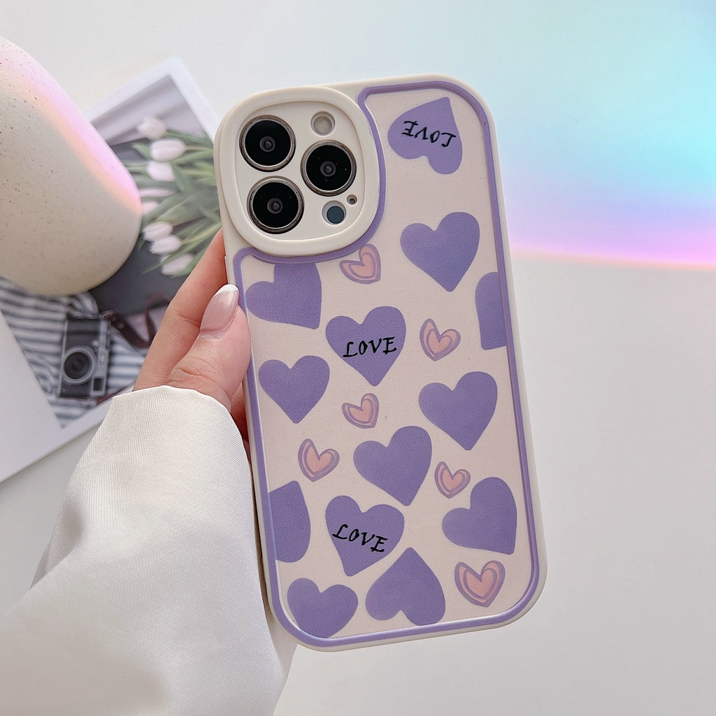 For iPhone 14 13 12 11 Pro max 6 6S 7 8 Plus Xs X XR 14promax 11promax 12promax 13promax lens protection Ins colorful Love Skin Shockproof Soft Phone Case Full Back Cover STX 03