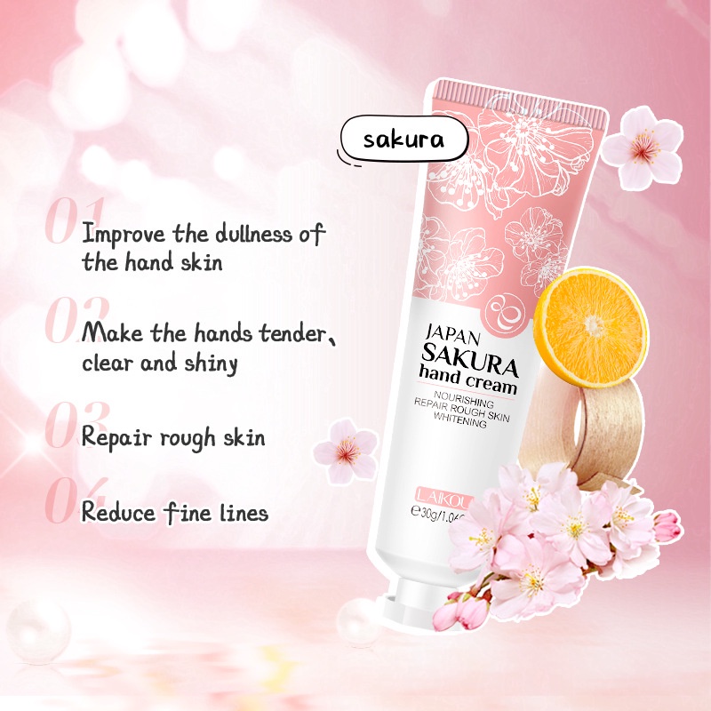 Kem dưỡng da tay Laikou chiết với xuất hoa nhiều hương thơm dưỡng ẩm chống khô da chuyên nghiệp 30g