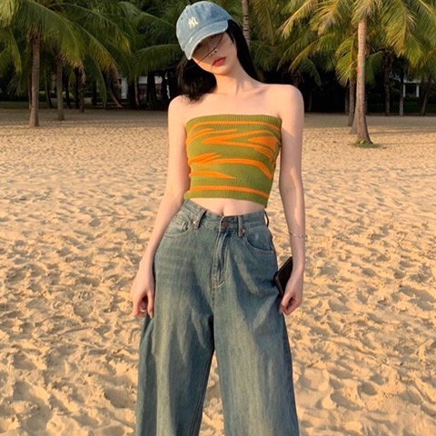 Áo ống ZHELIHANGFEI dệt kim kiểu dáng quyến rũ cho nữ