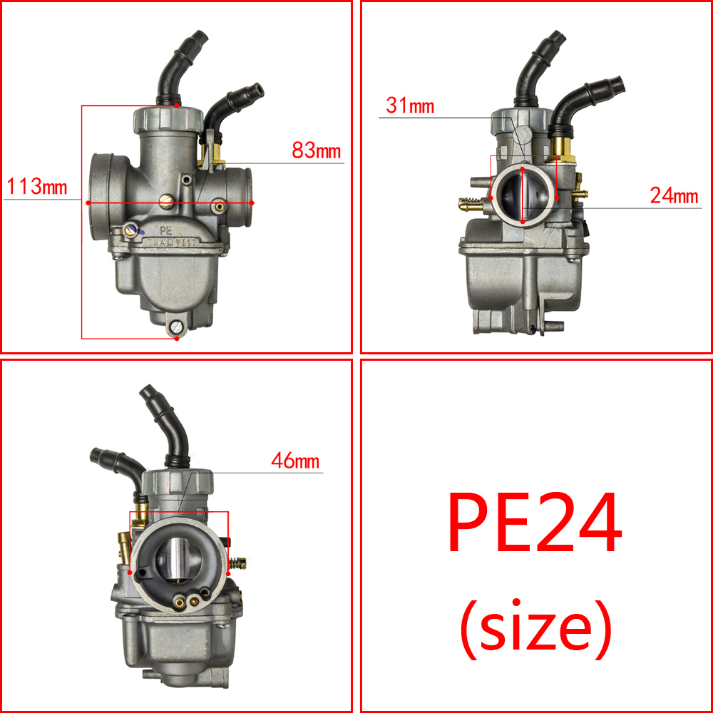 Bộ chế hòa khí KEIHIN DASH tròn 24mm cho xe 50cc 80cc 100cc làm nhẹ bình xăng cao cấp KX80 KX100 KX125