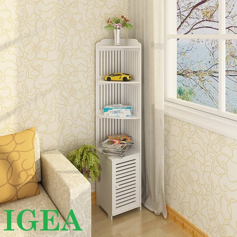 Tủ kết hợp kệ góc tam giác 4 tầng nhà tắm hiện đại chống nước chính hãng IGA- IG125
