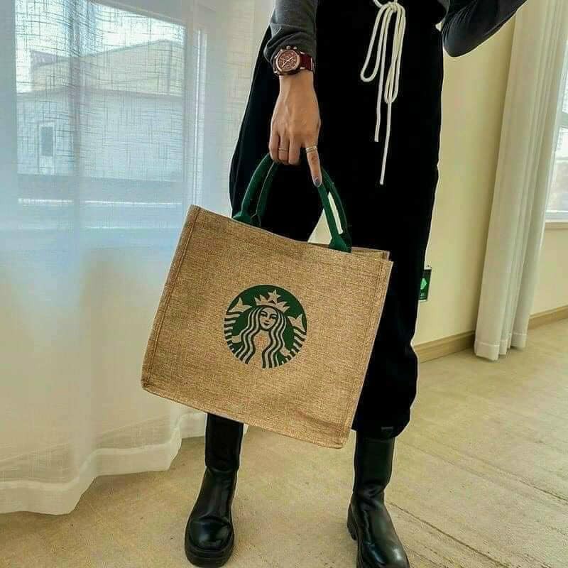 Túi cói hình Starbuck Hottrend phong cách thời trang