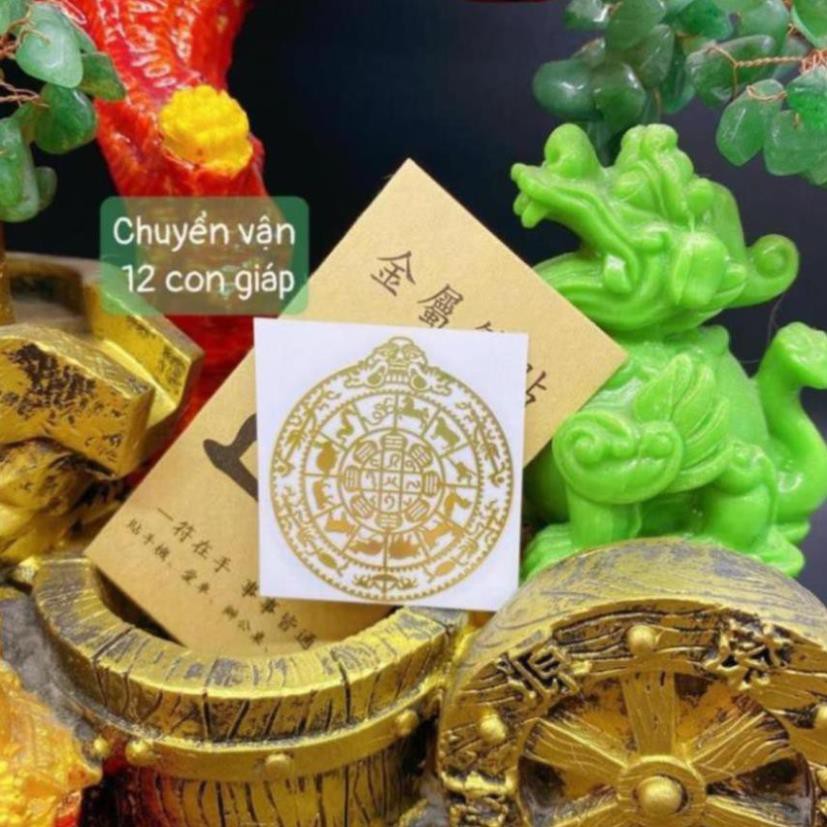 [SHOPEE TRỢ GIÁ] Miếng dán chuyển vận 12 con giáp linh phù tài lộc để ví, ốp dán điện thoại máy tính bảng