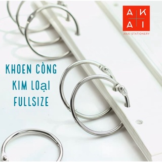 Khoen còng kim loại inox full size DIY Akai đóng Scrapbook Flashcard phụ kiện sổ còng