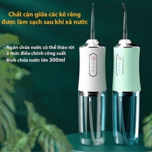 Máy Tăm Nước Oral Irrigator Vệ Sinh Chăm Sóc Răng Miệng Tặng Kèm 4 Đầu Phun Bảo hành 36 Tháng