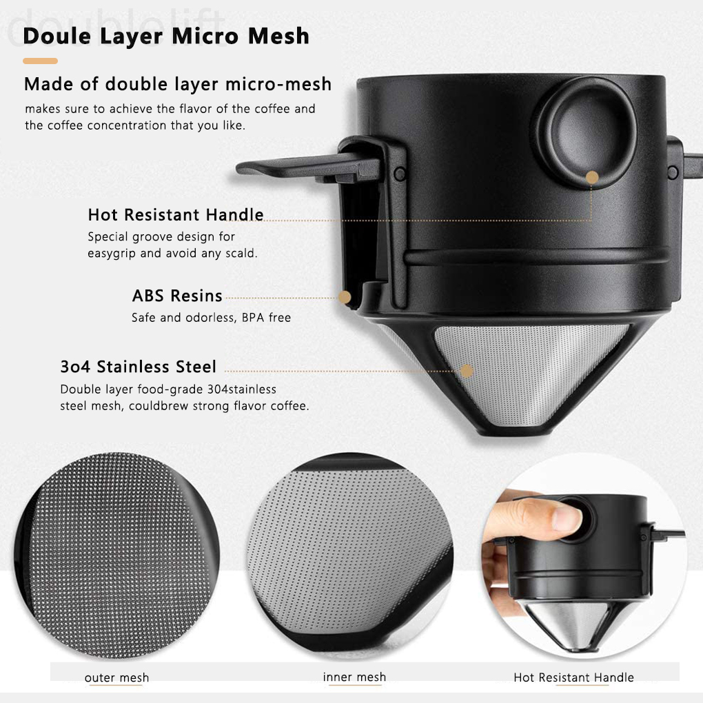 Cốc Lọc Cà Phê Hai Lớp Có Tay Cầm Tiện Lợi