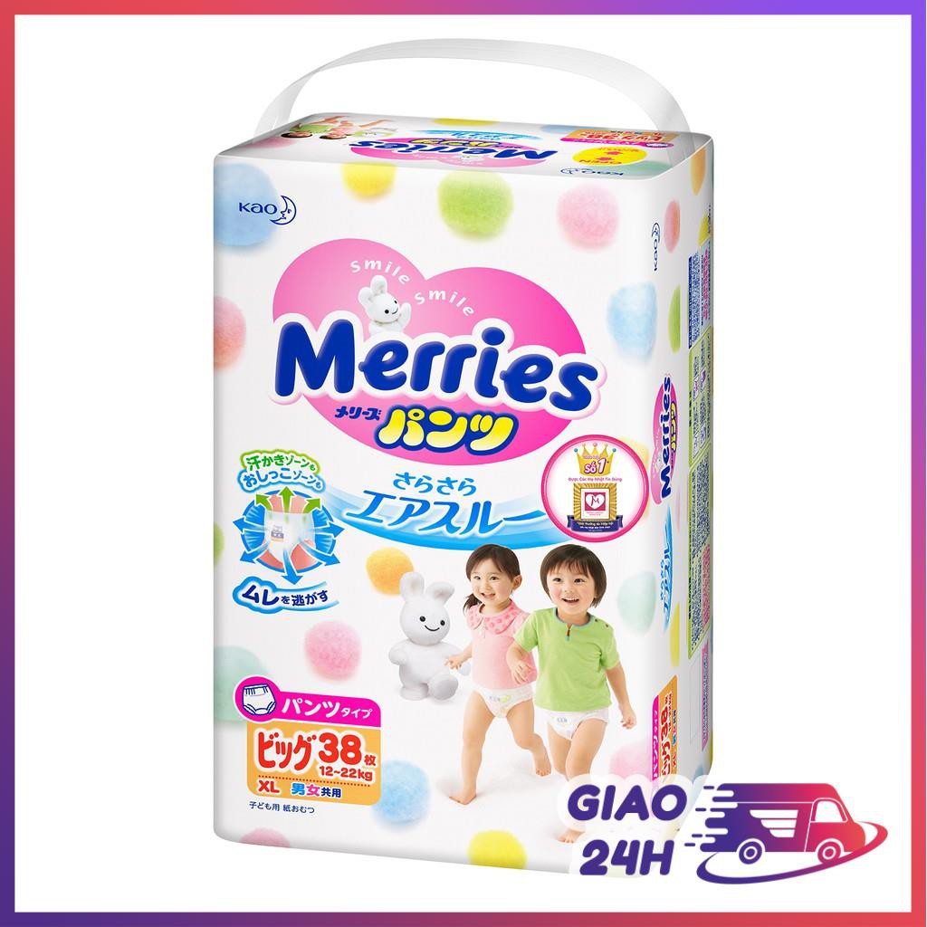 [Hàng Nhật] Bỉm Merries quần XL38 dành cho trẻ (12-22kg) Nội Địa Nhật Bản