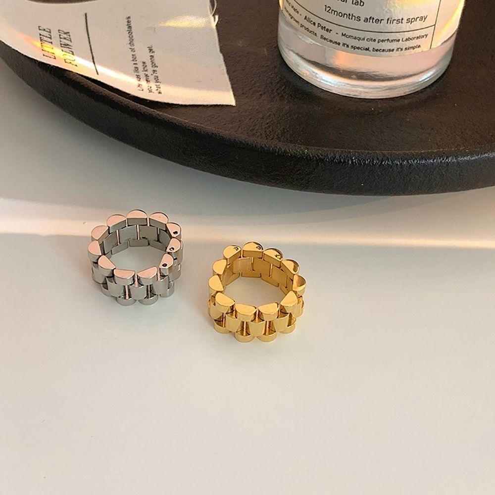 Nhẫn Thép Titan Đơn Giản Phong Cách Hip Hop Cho Nữ