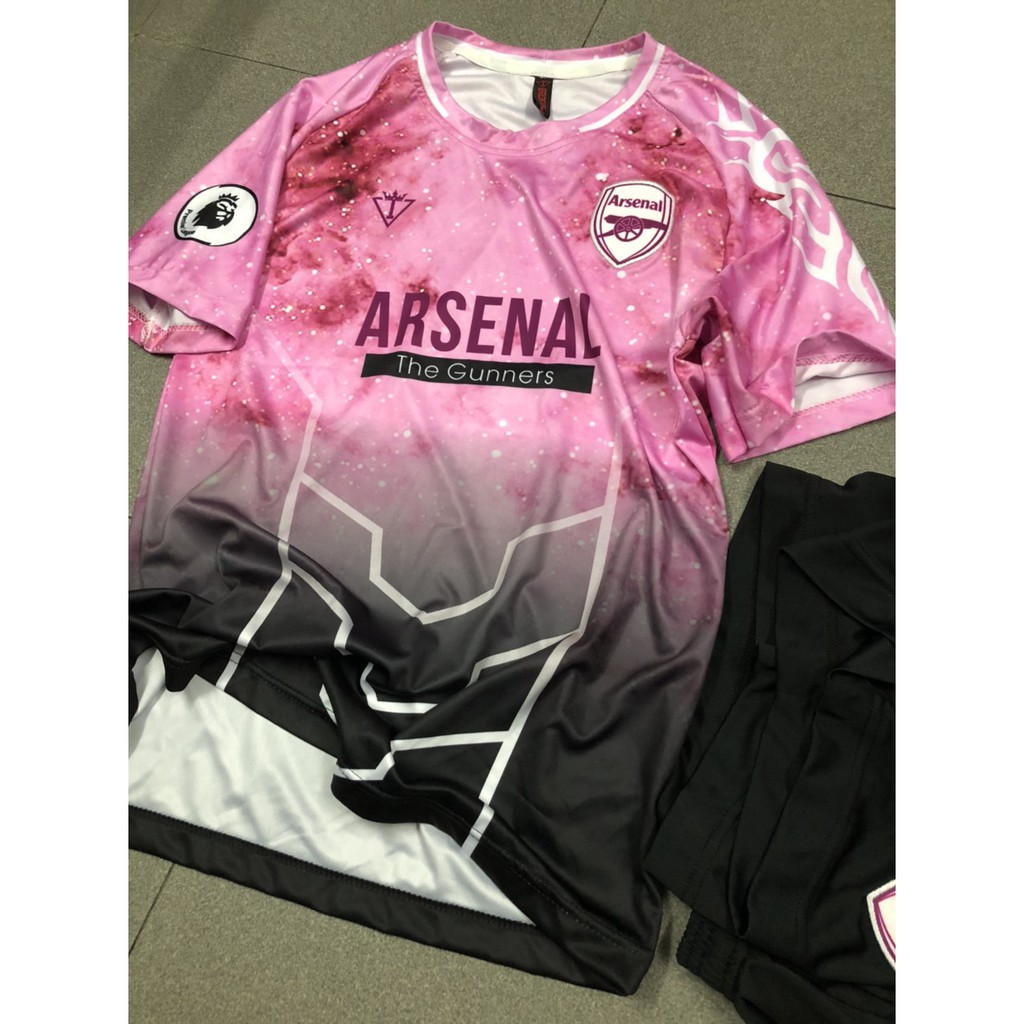 Bộ quần áo đá banh Arsenal hồng thiế lạ Galaxy ErosT10 thun cao cấp