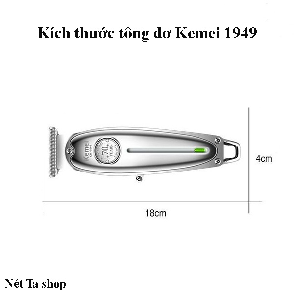 Tông đơ chấn viền KEMEI 1949 không dây chuyên nghiệp, có thể khắc tatoo cạo trắng, cạo đầu siêu nhẹ siêu sát