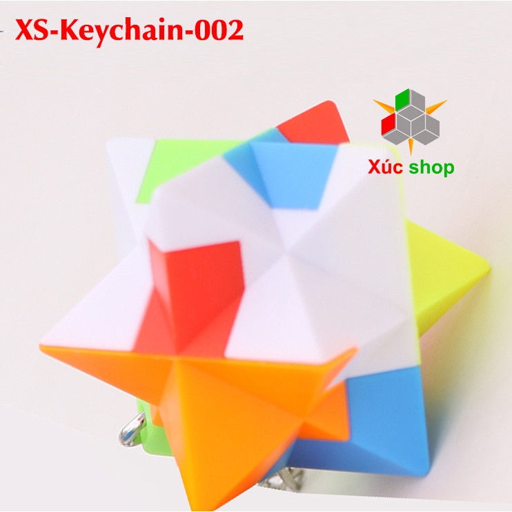 Móc khóa rubik xếp hình - Khóa khổng minh - Tháo lắp mảnh ghép