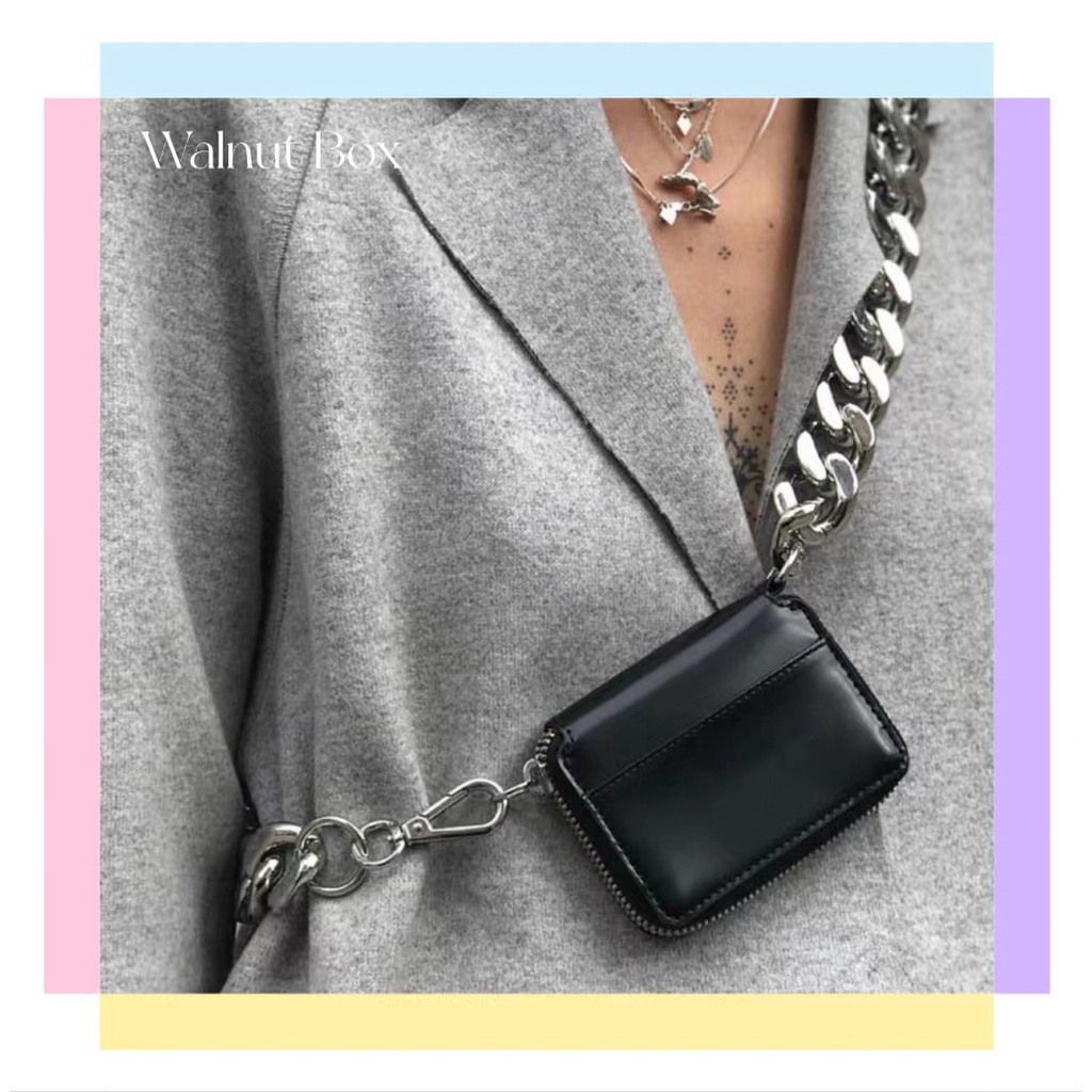 Túi Đeo Chéo Ngực Phối Dây Xích Dày Dặn Phong Cách Hàn Quốc Thời Trang Mới