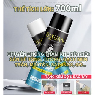 Bình xịt chống thấm trần nhà Bixuan 700ml, chống thấm sàn, sơn chống thấm chống dột, chống thấm tường, chong tham dot