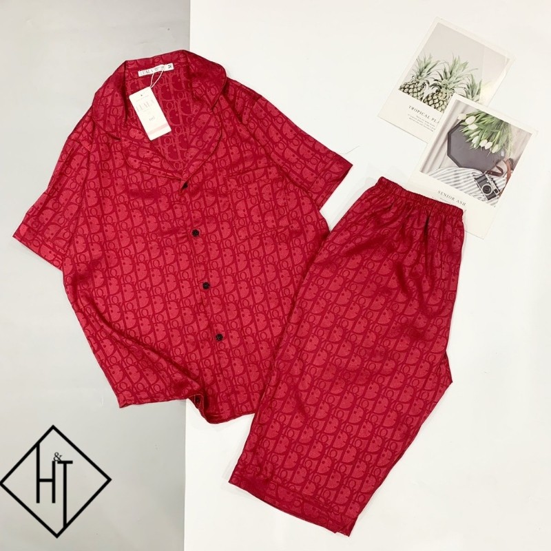 Đồ ngủ pijama hàn quốc, chất liệu lụa gấm,mềm mịn, HT shop