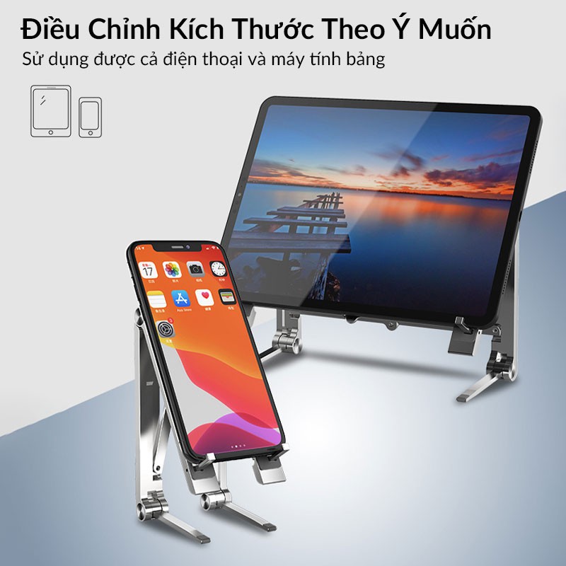 Giá Đỡ iPhone, iPad, Đế Nâng Laptop Macbook RETRO Creative Stand  3 in 1 Dễ Dàng Gấp Gọn Đa Năng, Kích Thước Siêu Nhỏ